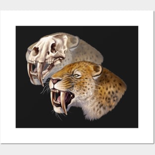 Sabre-toothed Cat (Smilodon fatalis) Posters and Art